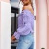 Crop Top z rameni z naramnicami in pop rokavi Velly