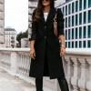 Eleganten dolg plašč v črni barvi Daya