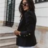 Elegantna sako jakna iz okrasnih gumbov črne barve Nicole