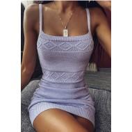 Elegantna vijolična pletena oblekica Sanra