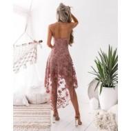 Elegantna zabavna obleka z visokimi nizkimi trakovi Marely