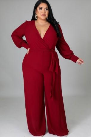 Elegantni kombinezon rdeče barve Olivia