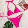 Ženske dvodelne kopalke v roza bikini kompletu in z diamanti  Irish