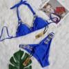 Ženske dvodelne kopalke z modrimi bikini halter diamanti Iris