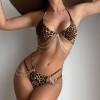 Ženske seksi dvodelne kopalke z verižico z leopardovim tiskom Leona
