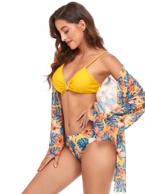 Ženski komplet dvodelnih kopalk s cvetličnim tiskom Joana