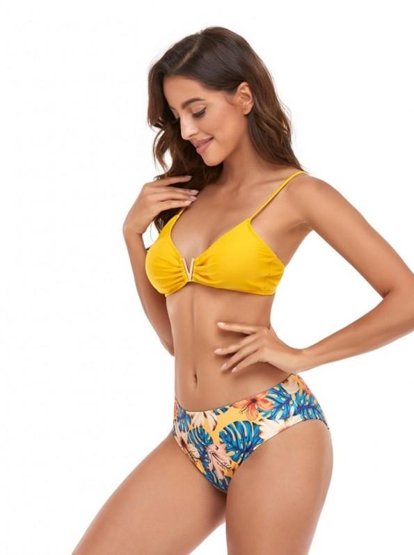 Ženski komplet dvodelnih kopalk s cvetličnim tiskom Joana