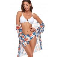 Ženski komplet prekrivnih kopalk s cvetličnim tiskom Piper