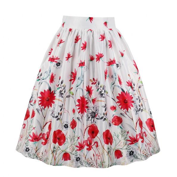 Žensko poletno napihnjeno krilo z visokim pasom Neli