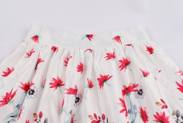 Žensko poletno napihnjeno krilo z visokim pasom Neli