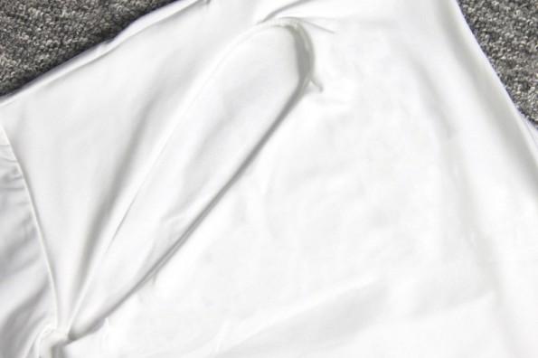 Formalna bela mini obleka z enim ramenom na eno ramo Endy