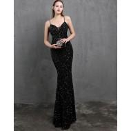 Formalna večerna črna obleka s sirenimi Blakey