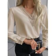 Khaki bluza z izrezom Kya