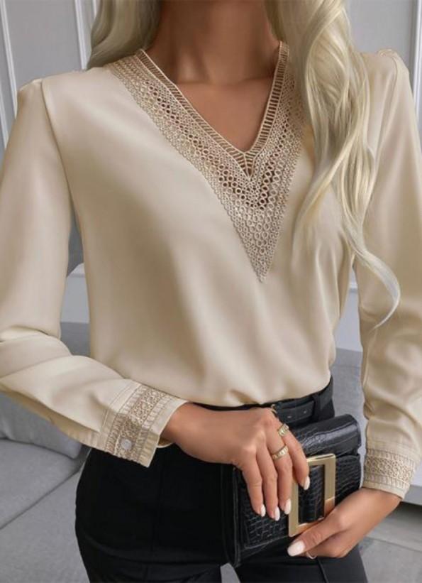 Khaki bluza z izrezom Kya