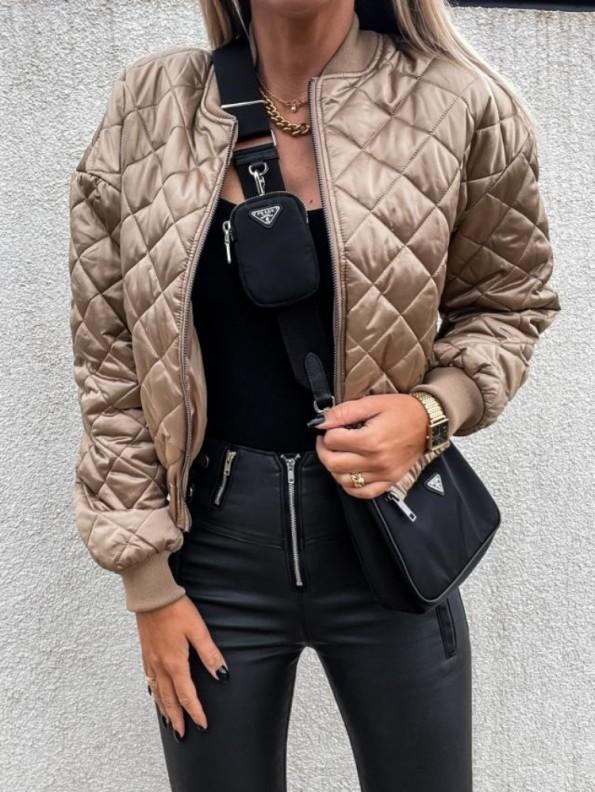 Khaki kratka jakna Aurora