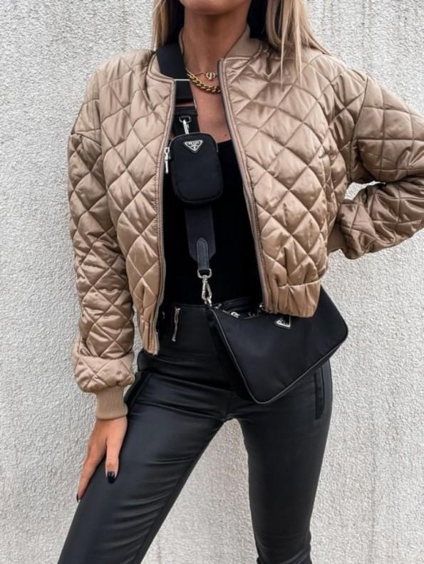 Khaki kratka jakna Aurora