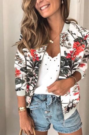 Kratka jakna s cvetličnim tiskom Zoja