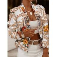 Kratka pisana jakna z dolgimi rokavi Vendy