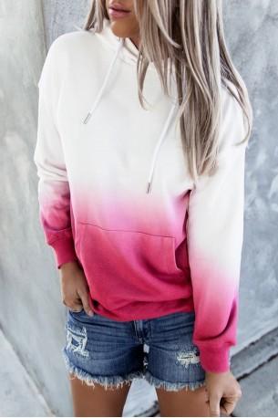 Ohlapni pulover tie dye roza barve Luxana