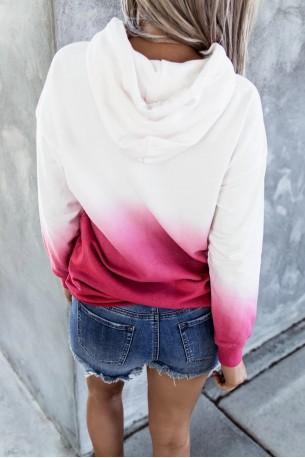 Ohlapni pulover tie dye roza barve Luxana