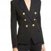 Pisarniški elegantni jopič z dolgimi rokavi in z zlatimi gumbi Tracy