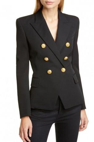 Pisarniški elegantni jopič z dolgimi rokavi in z zlatimi gumbi Tracy