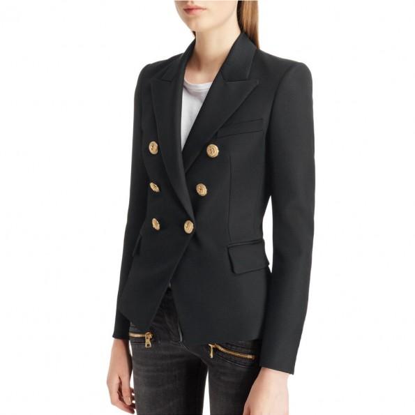 Pisarniški elegantni jopič z dolgimi rokavi in z zlatimi gumbi Tracy