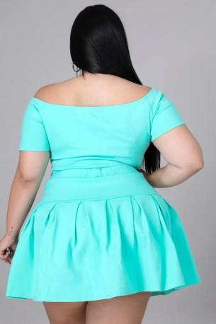 Poletna dvodelna obleka s krilom za močnejše  Vanda