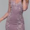 Poletna vijolična cvetlična elegantna mini obleka z dolgimi rokavi Violette