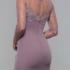 Poletna vijolična cvetlična elegantna mini obleka z dolgimi rokavi Violette