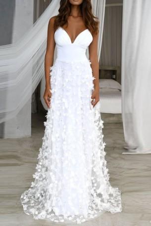 Poročna obleka z belimi trakovi Giga