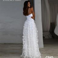 Poročna obleka z belimi trakovi Giga