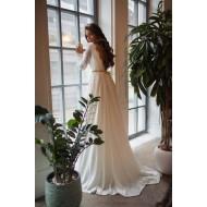 Poročna obleka z dolgimi rokavi iz bele čipke Era