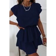 Priložnostna modra obleka z modrimi valovi Soya