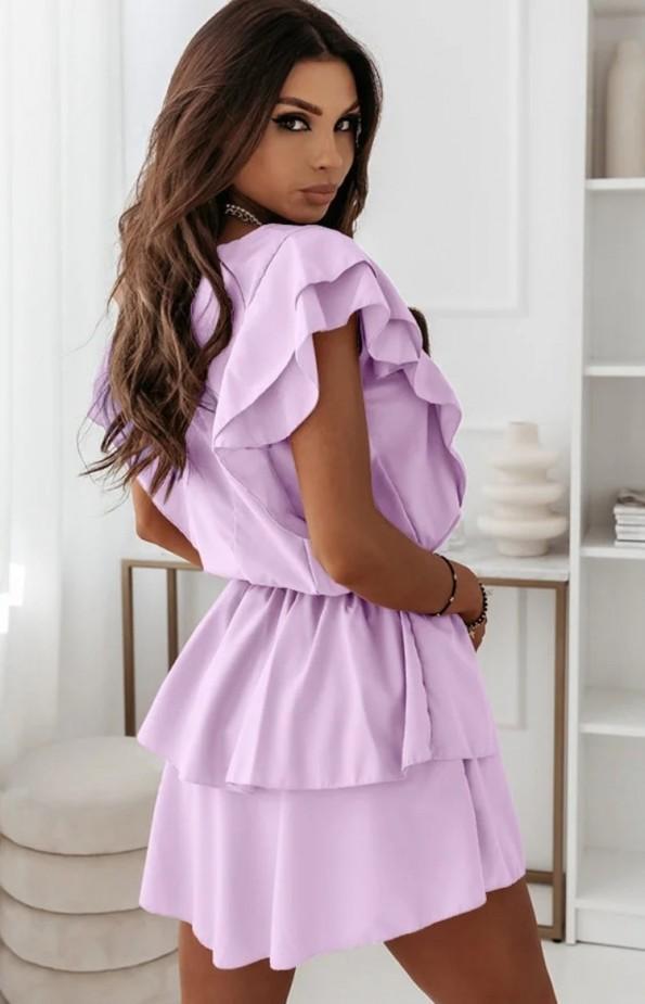 Priložnostne ruffles vijolična oblekica Naya
