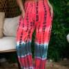 Raztegljive roza hlače s tie dye tiskom Ziha
