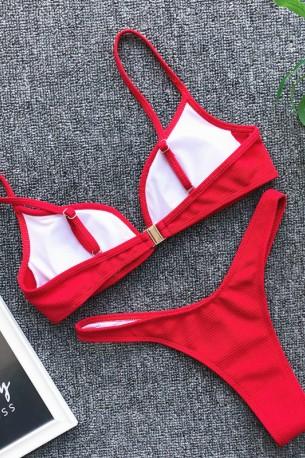 Rdeče seksi dvodelne kopalke Reedy