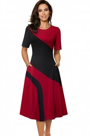 Rdečo črna  vintage obleka Marely