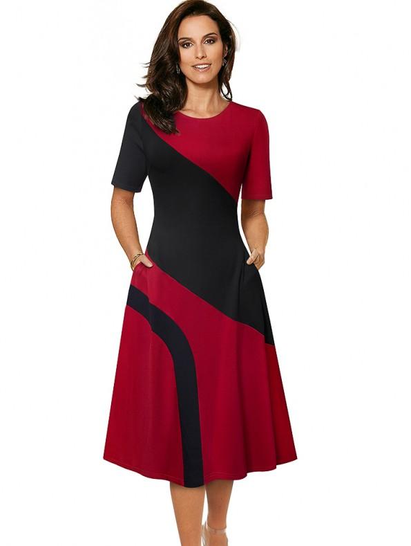 Rdečo črna  vintage obleka Marely