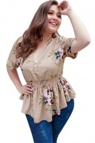 Rjava rožnata bluza Rina