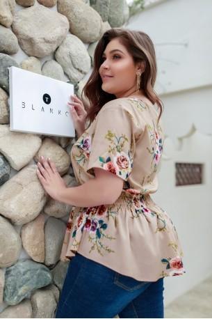 Rjava rožnata bluza Rina