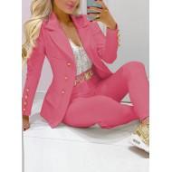 Roza eleganten blazer z zlatimi gumbi Layla