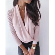 Roza elegantna bluza z dolgimi rokavi Dornina