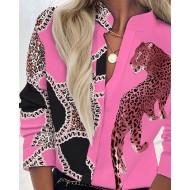 Roza poslikana bluza Aspen