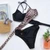 Seksi dvodelne kontrastne kopalke z obročki Leopard Olly
