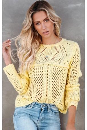 Trendovski dolg pulover rumene barve Trendy