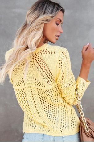 Trendovski dolg pulover rumene barve Trendy