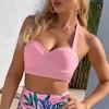 Two-Piece Print Purple High Waist Swimwear