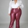 Udobne usnjene hlače rdeče barve za močnejše postave Molly