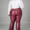 Udobne usnjene hlače rdeče barve za močnejše postave Molly